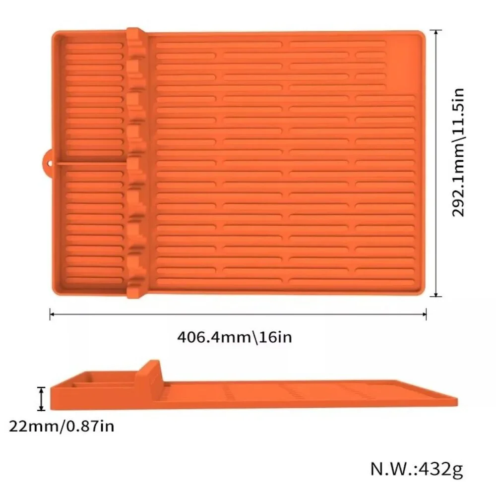 Silicone Tools Mat for Blackstone, Large Silicone Spatula Mat with Drip Pad - Picture 5 of 7